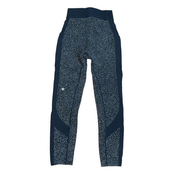 Lululemon Box It Out Tight Leggings Night View White Black High Waist Athletic 4 - Picture 5 of 8